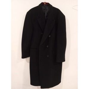 Austin‎ Arnold Made In England Cashmere Wool Black Top Coat